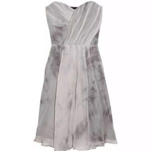 Walter Anthropologie Silk Gray Tie Dye Mini Dress